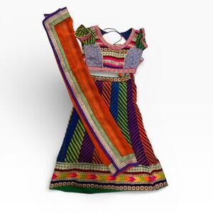 Indian Choli Dress Little Girl multi color festival Garba Diwali